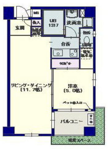 ルームタイプAの間取図